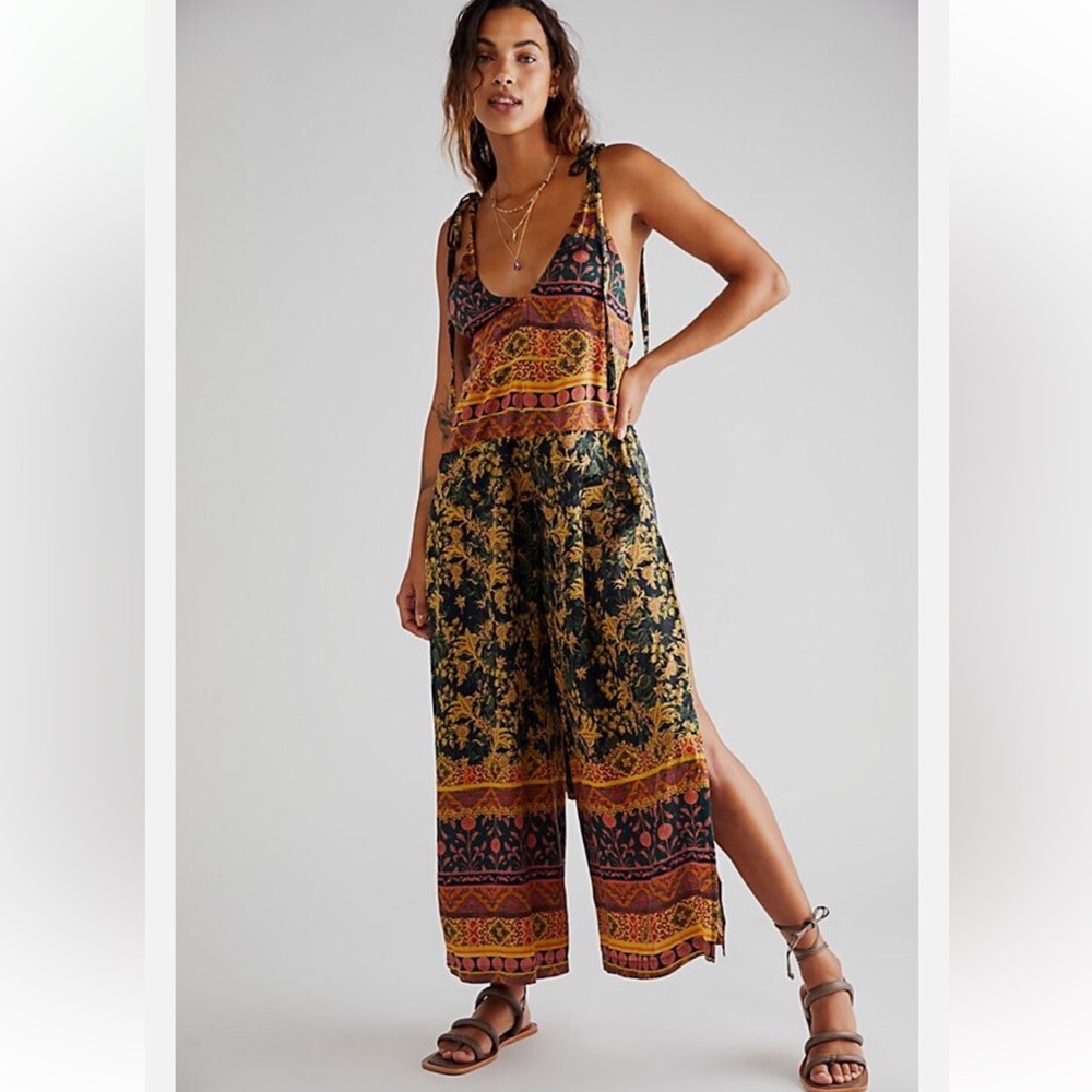 Free People Leona Jumpsuit Ruby Red Romper
